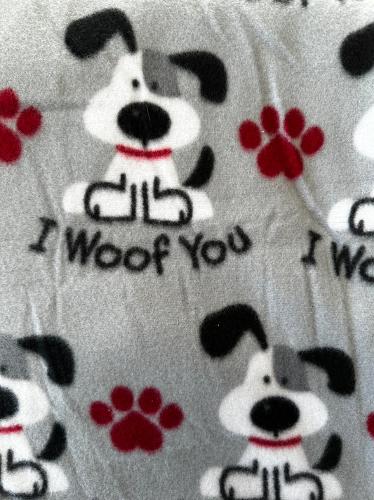 'I Woof You" Dog Blanket
